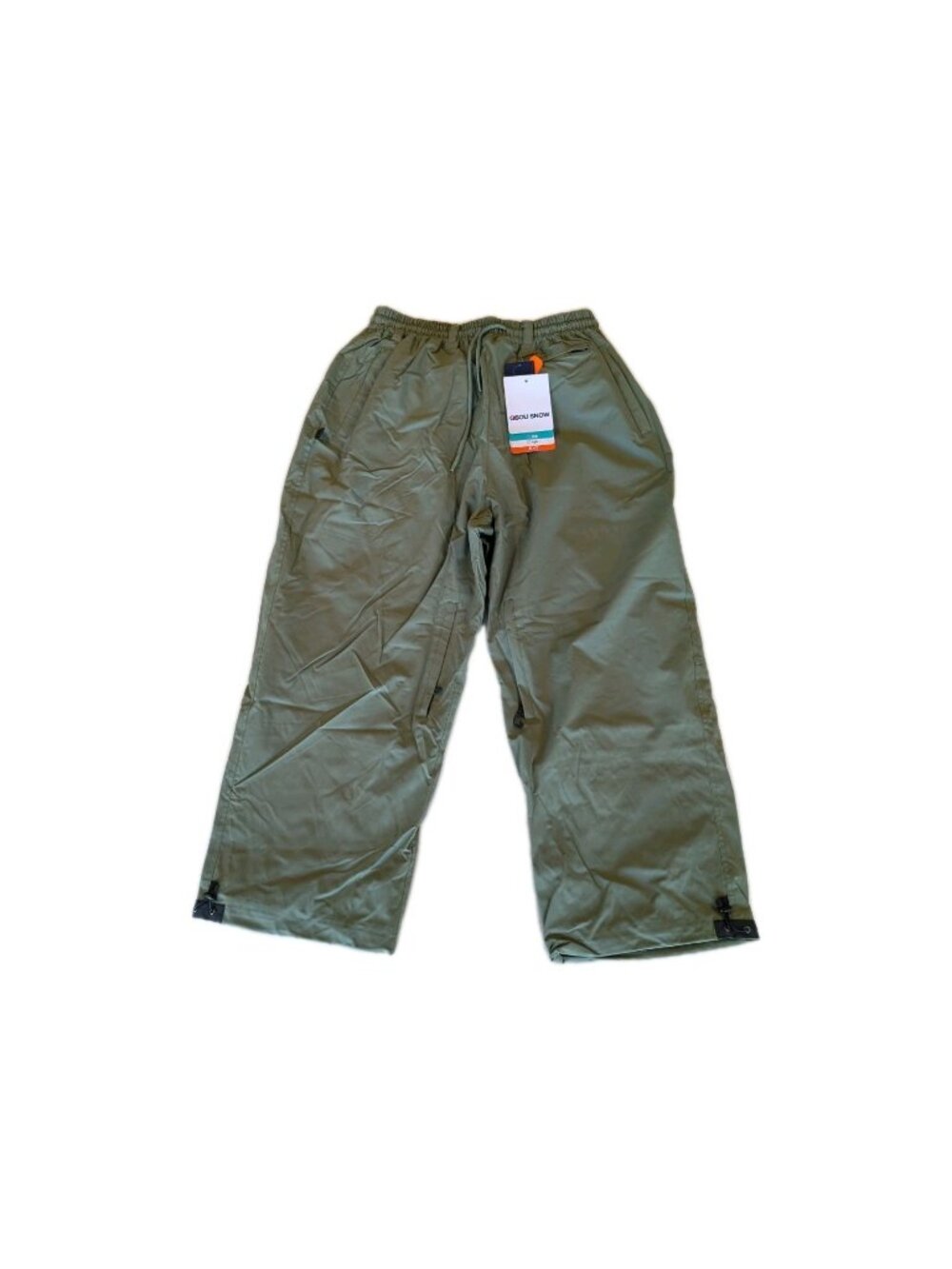 Gsou Snow Pants Mens L Elastic Green Waterproof Insulated Ski Snowboard NWT